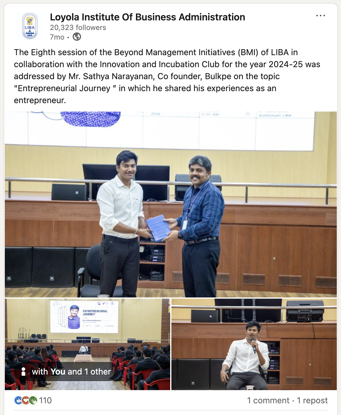 Loyola College Recognition